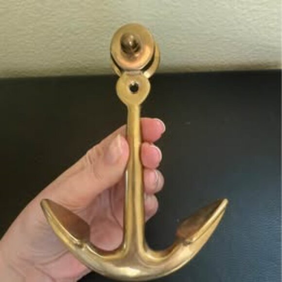 Vintage Solid Brass Anchor Shaped Candlestick Holder candle stick - Picture 4 of 5